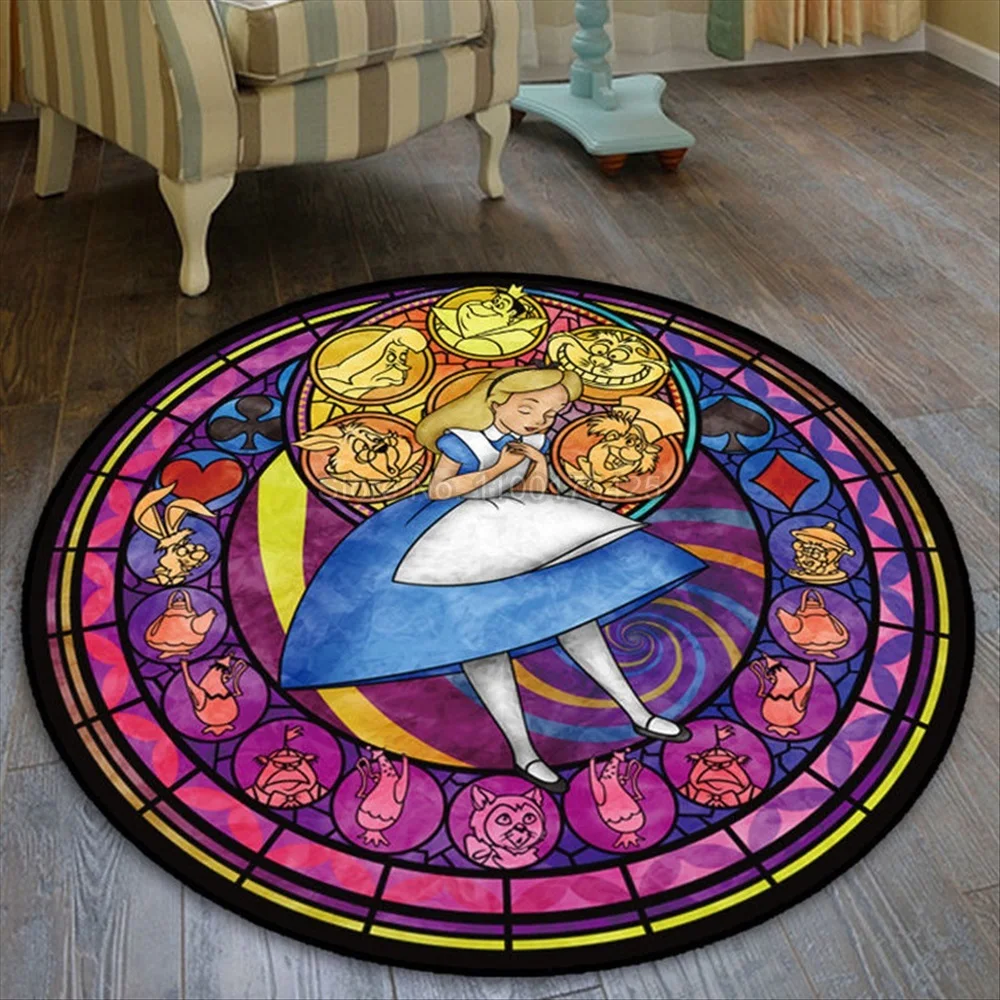 

Круглый напольный коврик из мультфильма «Алиса в стране чудес»