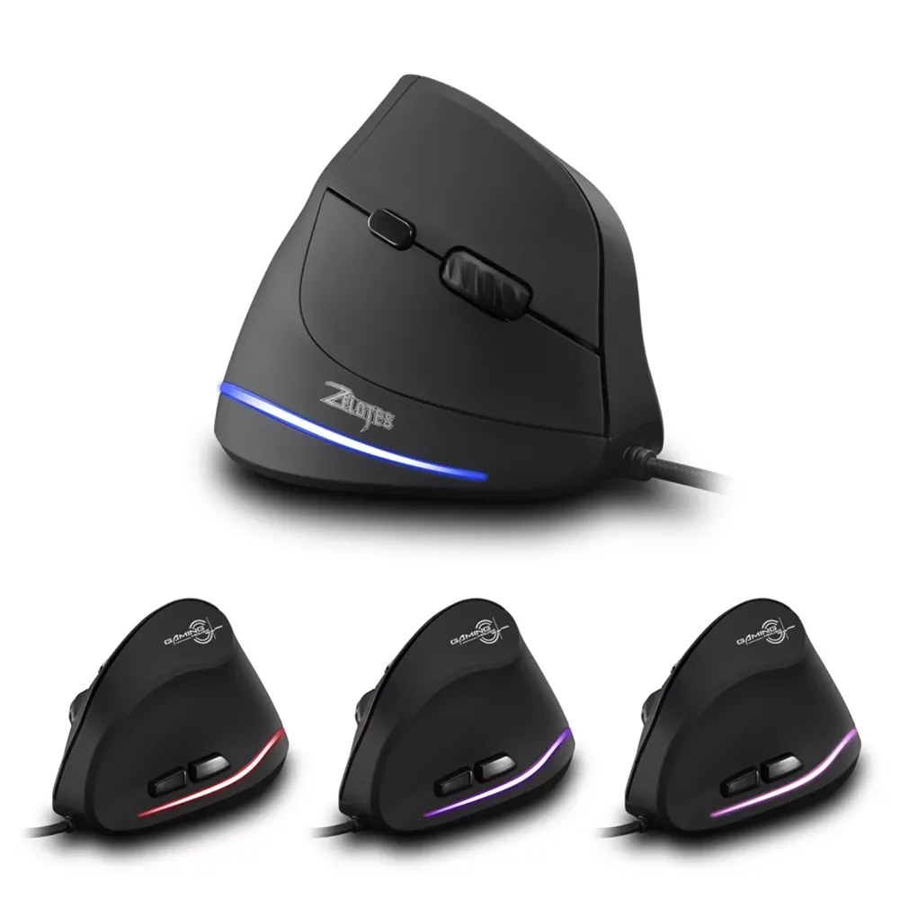 

T20 USB Wired Vertical Optical Mouse Rechargeable Ergonomic 4 Gears 3200 DPI 6 Buttons Gaming Mice for PC Computer