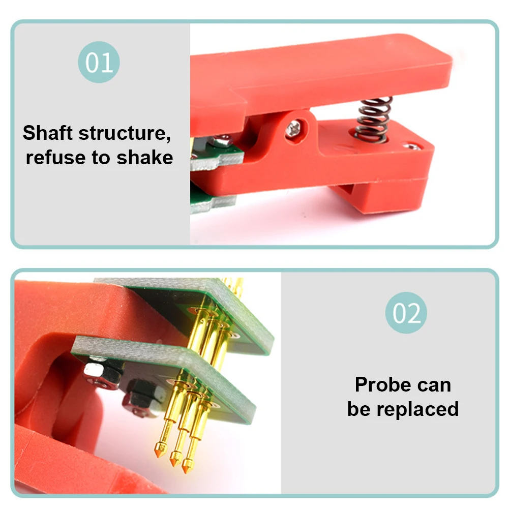 

2.54mm 3P 4P 5P 6P PCB Test Stand Metal Probe Debug Download Program Programming Burning Test Clip Fixture Tool No Cable