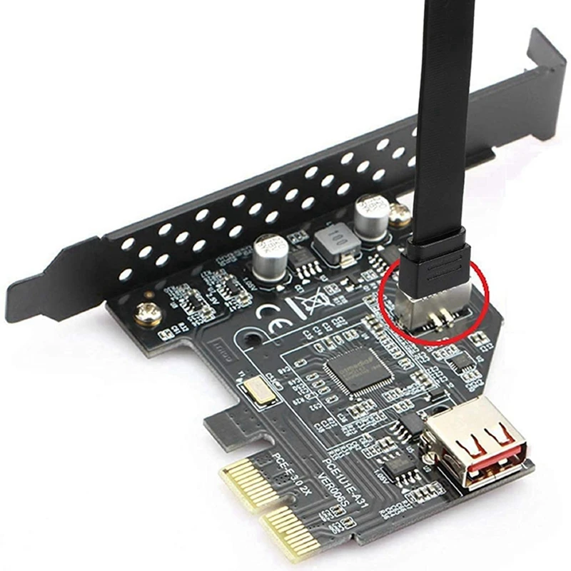 2X Удлинительный кабель USB 3 1 с передней панелью типа E на Тип C внутренний адаптера