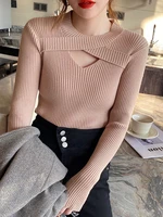 2022 autumn winter sweater women pullover black slim knitted sweaters female long sleeve top korean fashion pull femme jumper