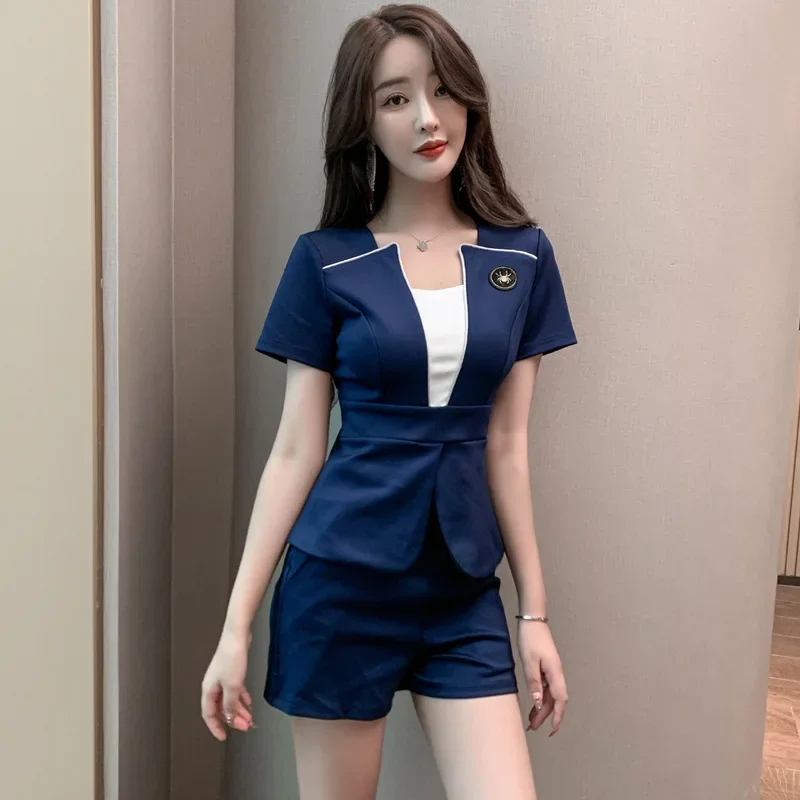Женская рабочая одежда рубашка костюм с короткой юбкой для отеля официанта