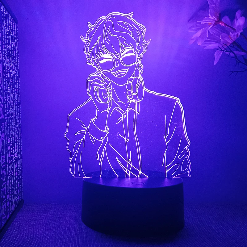 Mystic Messenger Anime Figure 3d Led Night Light For Bedroom Lava Lamp Manga Room Decor Children's Birthday Gift