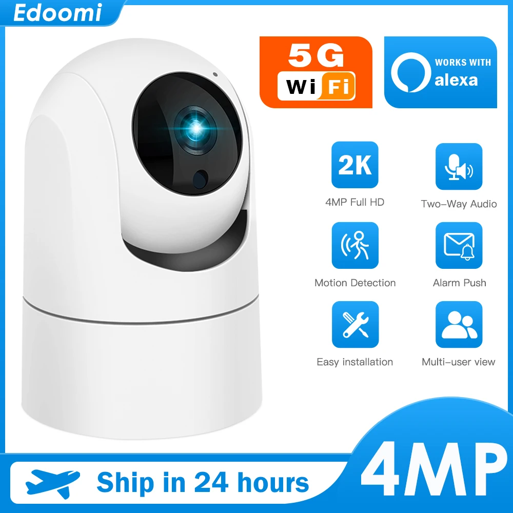 

5G 1080P WiFi IP AI Tracking Camera Baby Mini Monitor 2K 4MP Indoor CCTV Security Audio Video Surveillance Alexa Camera