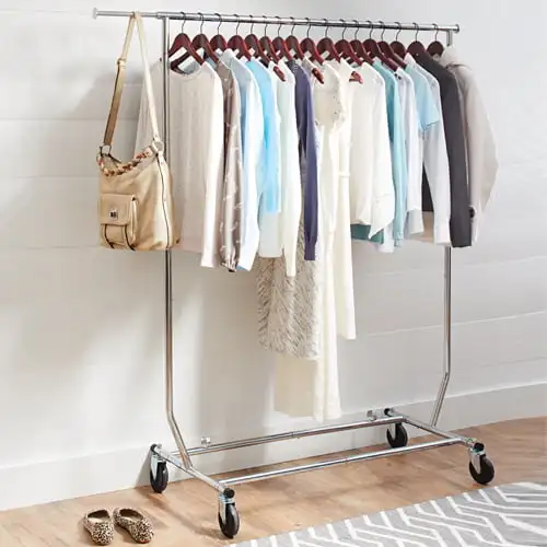 

Folding Adjustable Garment Rack, Chrome