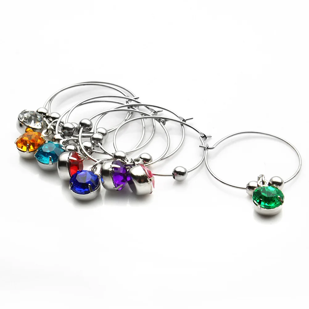 

8 Pcs Drink Charm Colored Tabs Water Cup Glass Tags Charm Tag Glass Ring Marker Glass Identifier Stained Glass