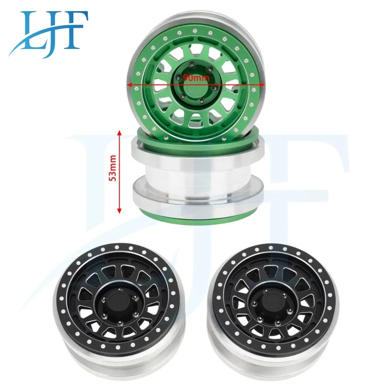 

LJF 2pcs 2.9 Inch Metal Wheel Rim Hub For RC Car 1/6 AXAIL SCX6 upgrade parts L411