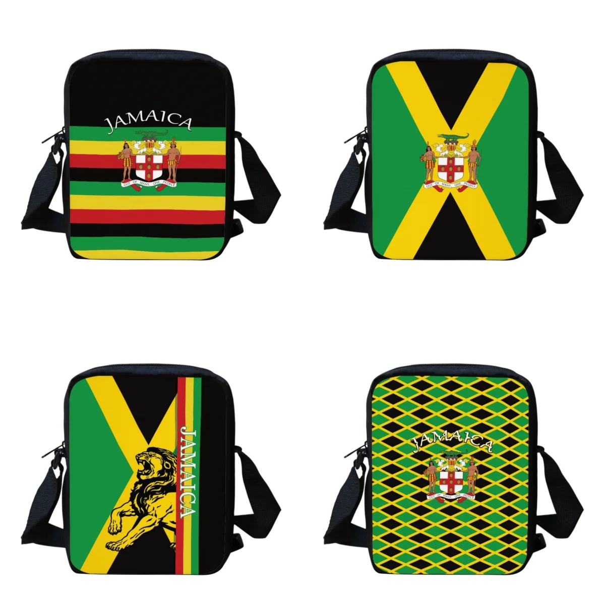 

Jamaica Flag Design Messenger Bag Women Adjustable Shopping Travel Party Fashion Shoulder Bag Boys Girls Portable Schoolbag 2023