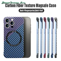 carbon fiber for magsafe magnetic wireless charging case for iphone 13 12 11 pro max 13 ultra thin no bumper matte hard pc cover