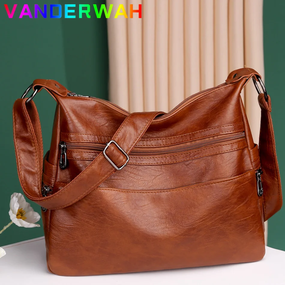 

3 Layers Zippers Shoulder Handbag High Quality Big Shoulder Crossbody Bags Luxury Designer Messenger Sac Small Casual Tote Bags