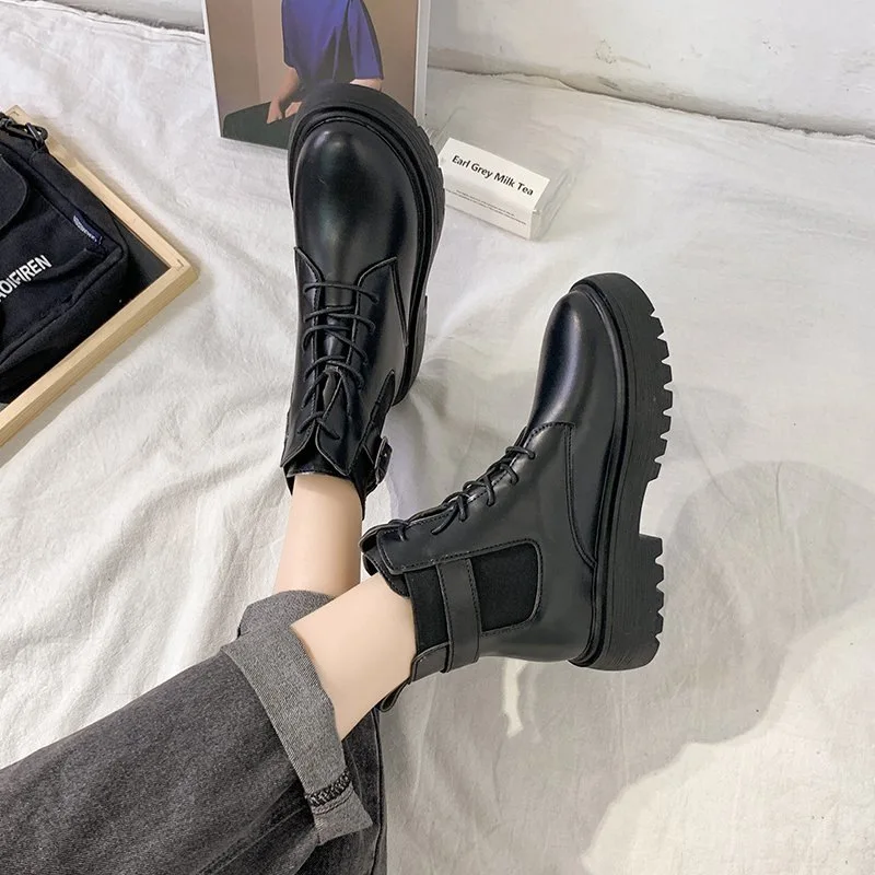 Girls British Style Princess Anime Student Cosplay PU Leather Shoes Women Japanese Party Korean Cute College School Single Boots