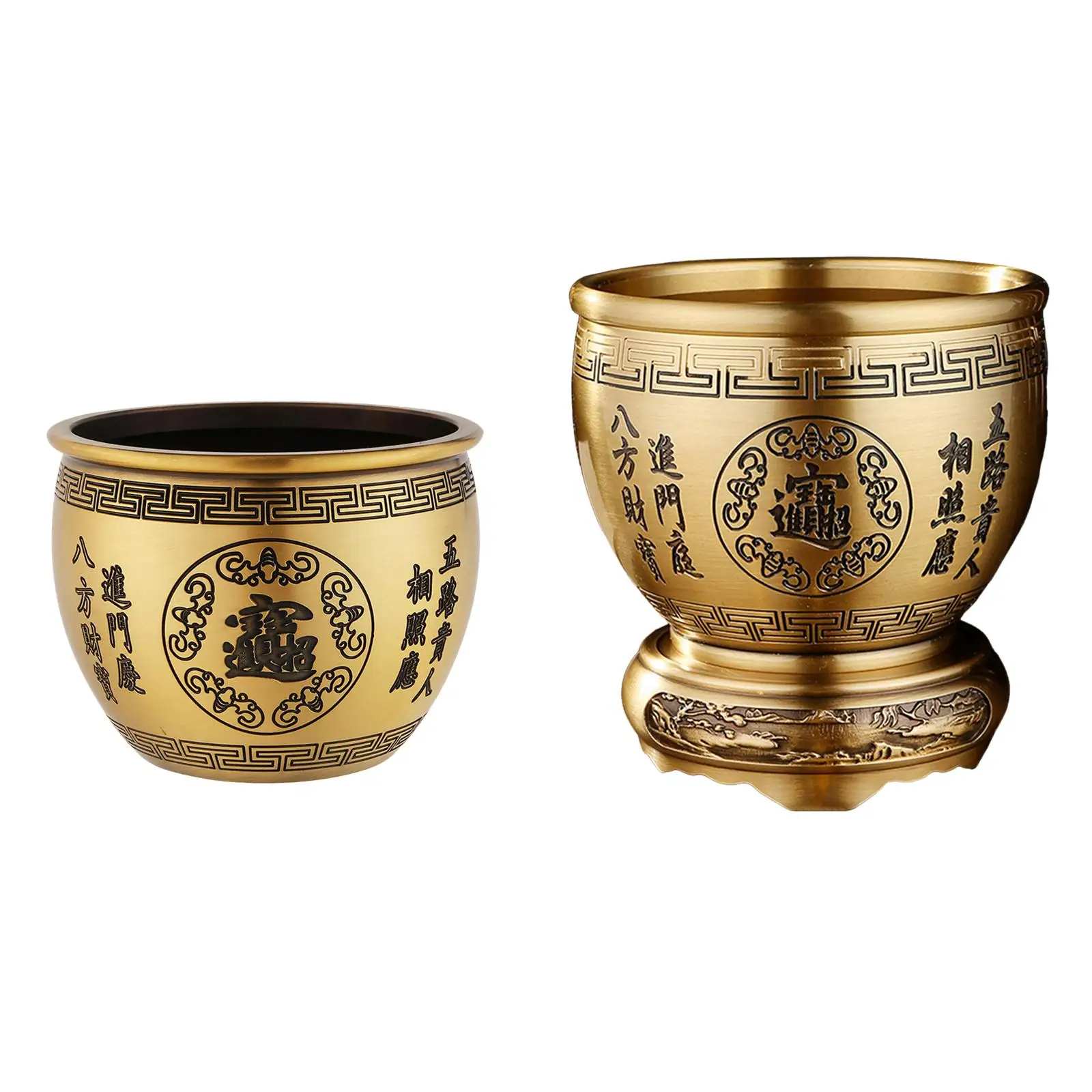 

Латунная Статуэтка тарелки фэн-шуй, цилиндр удачи, раковина для украшения столовой