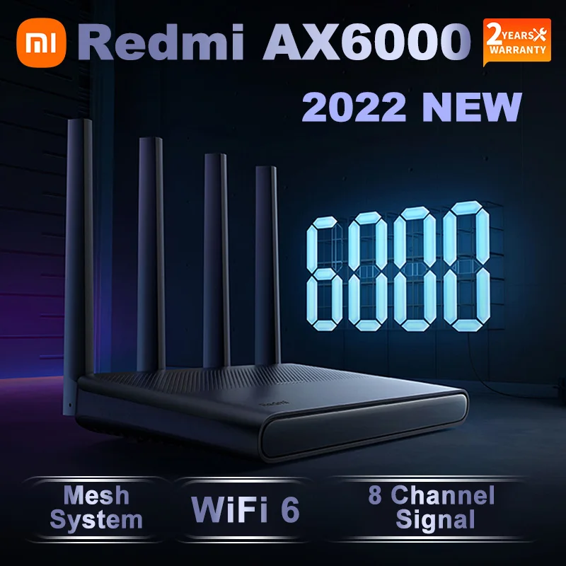 

Xiaomi Redmi AX6000, Wi-Fi роутер, сетчатая система, Wi-Fi, 6 усилителей larghezza, сети работают с приложением Mijia для дома