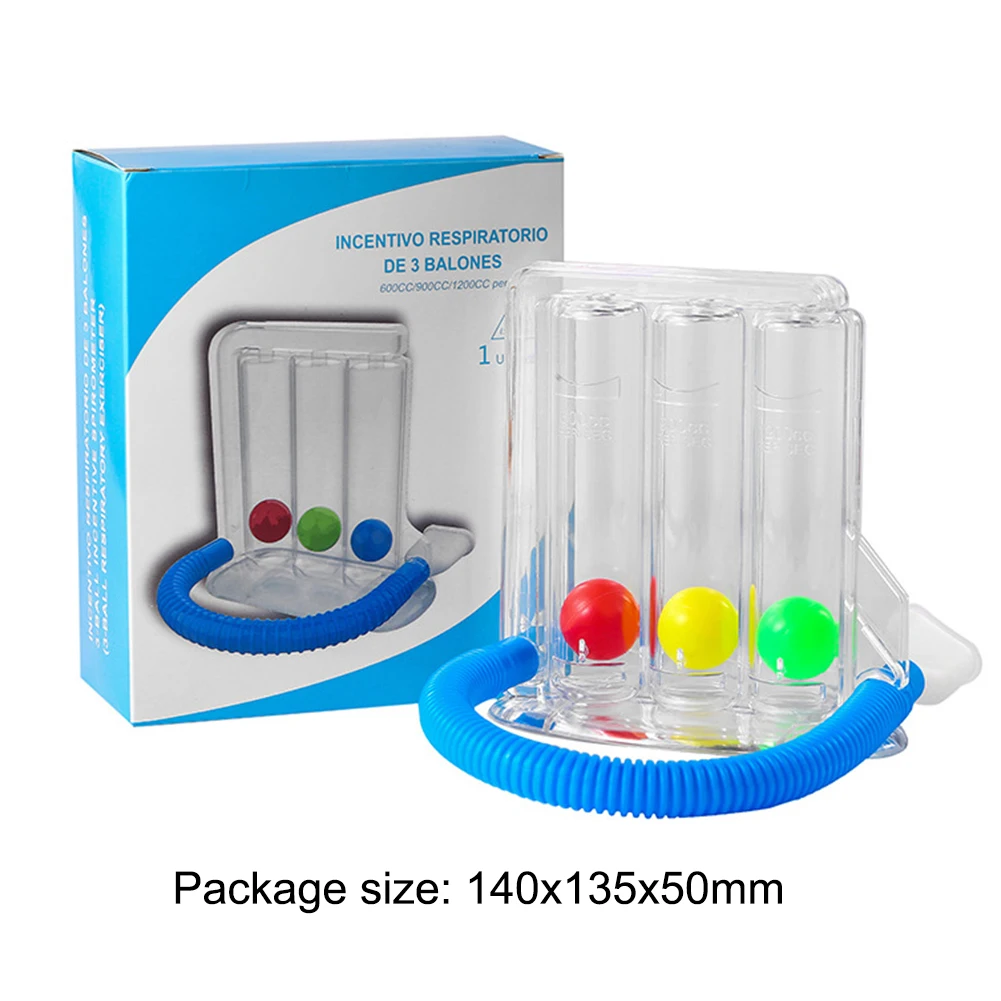 Дыхательный тренажер с 3 шариками моющаяся система измерения дыхания мягкий