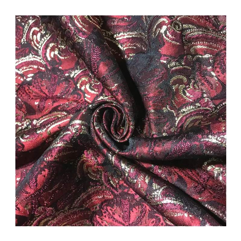 

High-grade Gold Silk Jacquard Fabric Clothing for Dress Coat Windbreaker Stage Performance Suit Suit Pillow Handmade for Sewing