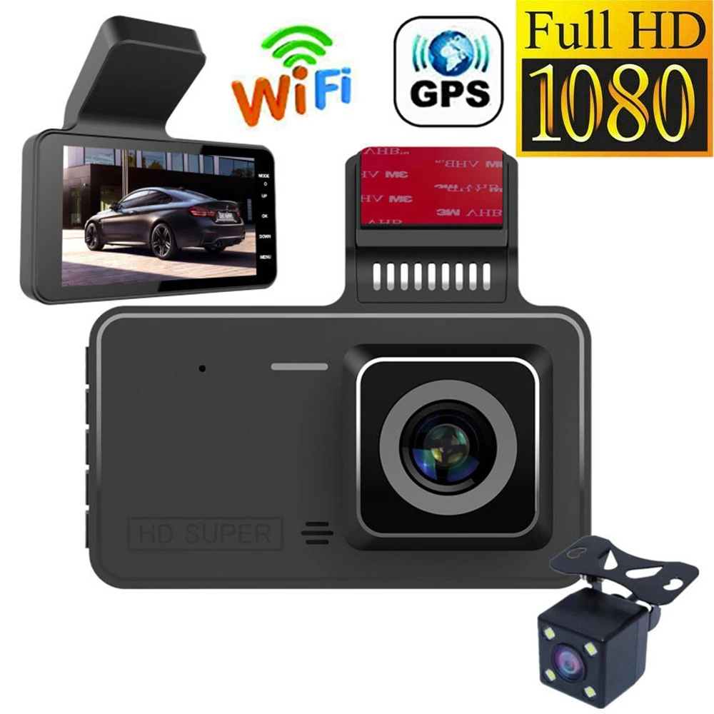 

Автомобильный видеорегистратор, видеорегистратор с Wi-Fi 4,0 Full HD 1080P, Автомобильная камера заднего вида, видеорегистратор, Автомобильный видеорегистратор, черный ящик, GPS-трек, автомобильные аксессуары
