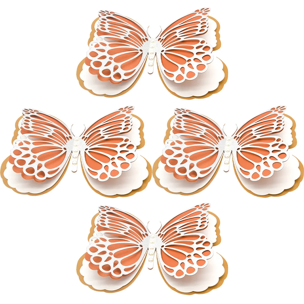 

4pcs Personalized Decorative Removable Wall Decorations Bedroom Decals Wall DIY Decals Butterflies Wall Stickers
