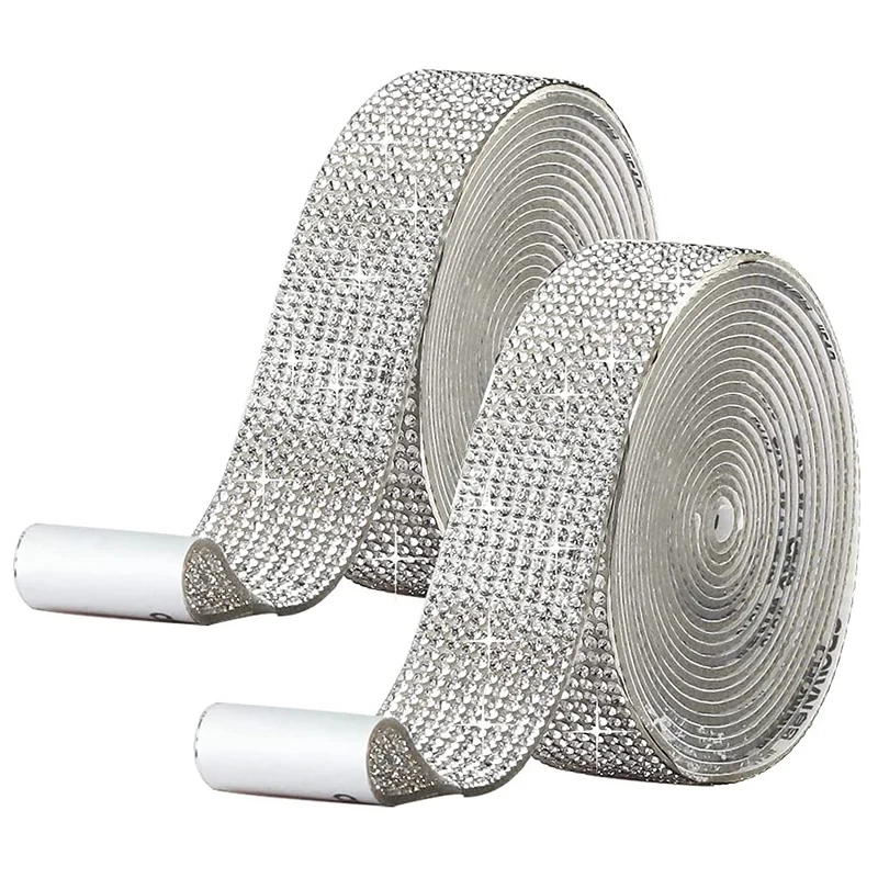 

2 рулона самоклеящиеся стразы с кристаллами, алмазные Ленточные наклейки с 2 мм Стразы для DIY-мероприятий, декоративно-прикладного искусства...