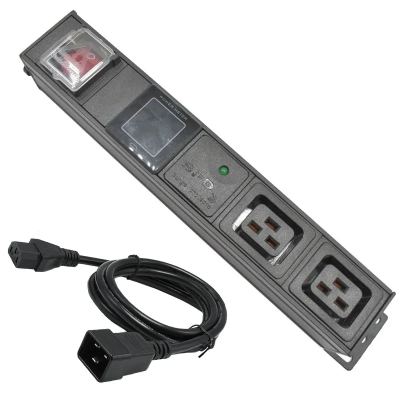 

PDU Power Strip C19 Way output Multiple SOCKET 2AC socket With current display meter IEC320 C14 port with Lightning protection