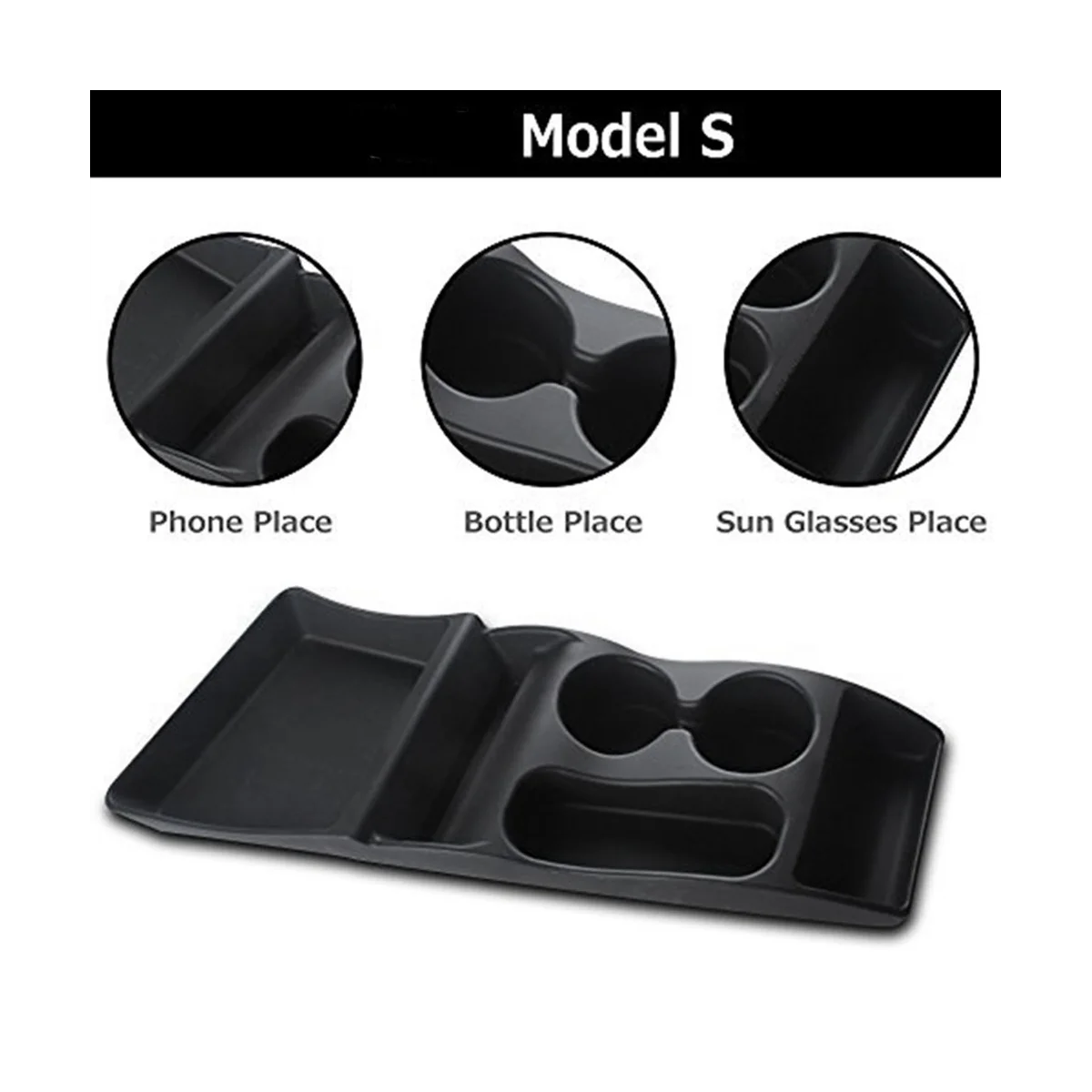 

Car Silicone Storage Box Console Container Center Insert Box Cup Storage Box Holder for Tesla Model S 2012-2017