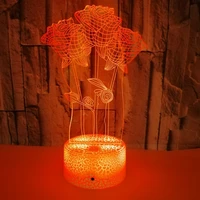 colorful rose acrylic 3d illusion lamp led vision touch remote control 3d gradient night light lamps kids gifts bedroom decor
