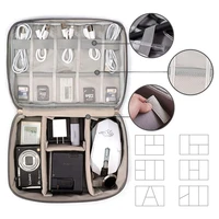 travel cable bag portable digital gadget organizer charger wires cosmetic zipper storage pouch kit case briefcase 2022