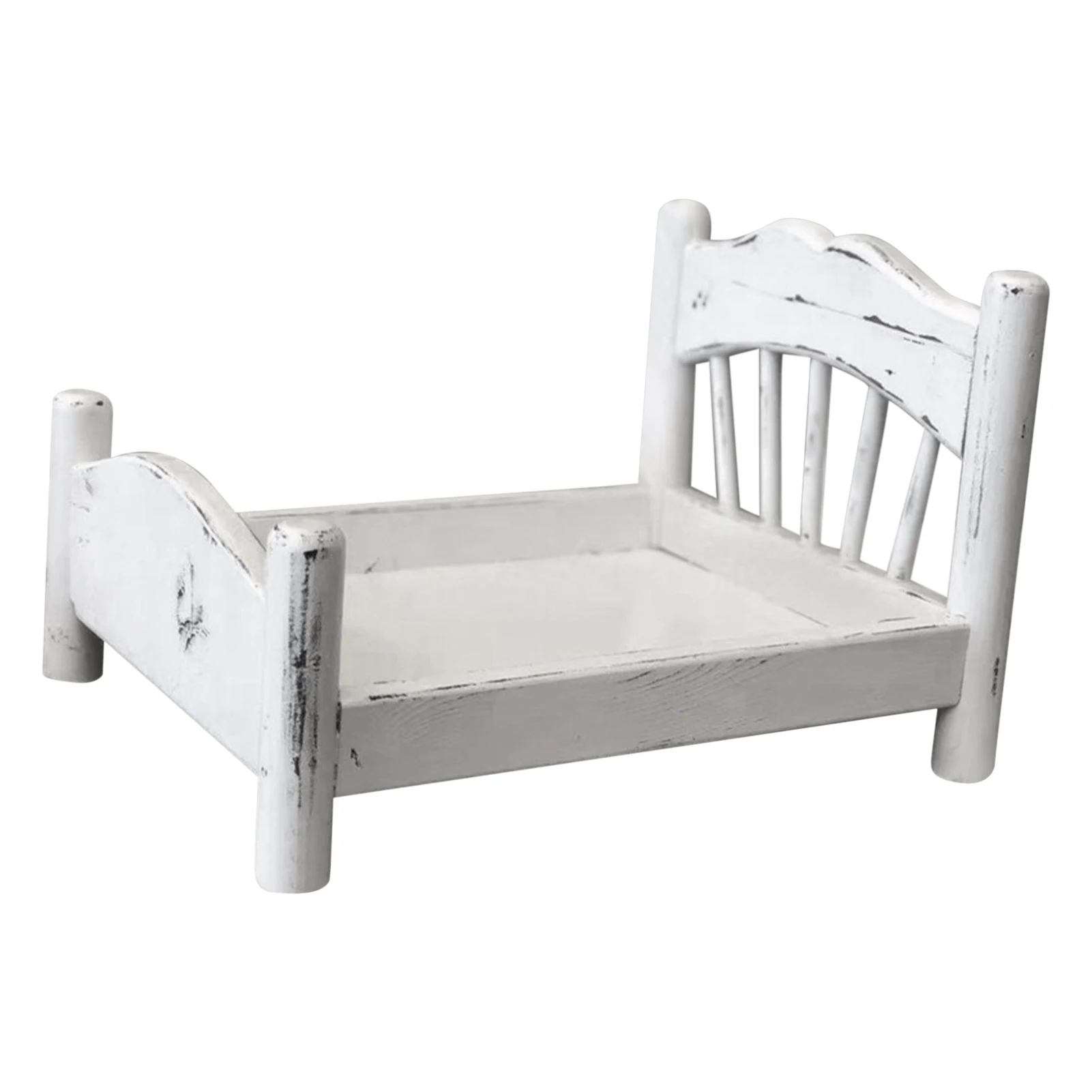 

Baby Photography Bed Newborn Crafts Gift Portable With Screws Vintage Wooden Cot Durable Cute Small Background Props Accessories