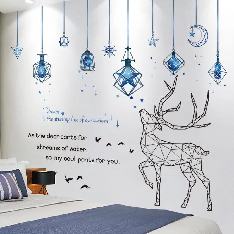 

[shijuekongjian] Forest Trees Wall Stickers Decor DIY Deer Birds Quotes Wall Decals for Kids Rooms Baby Bedroom Home Decoration