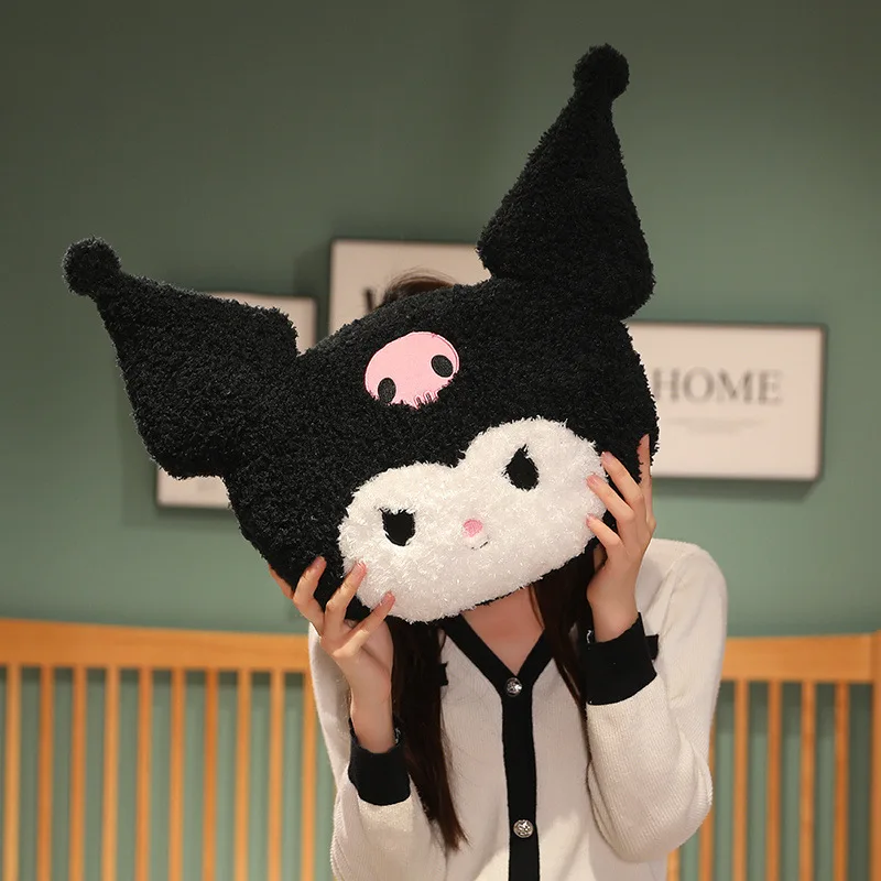 

2022 Sanrio Anime Peripheral Kuromi Sleep Pillow Little Devil Pillow Waist Doll Plush Toy Comforting Companion Girl Gift