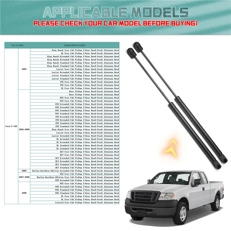 Для Ford F-150 2005-2008 крышка двигателя автомобиля опоры стойки стержень передний капот