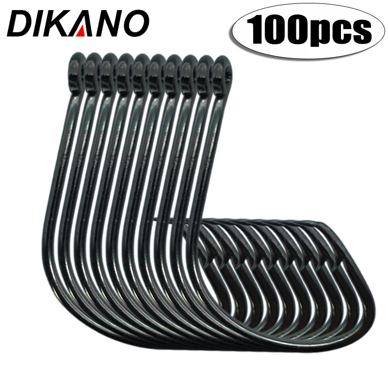 

100 PCS Fishing Hooks Saltwater 1/0# 2/0# 3/0# 4/0# and 5/0# Barbed Sea Fishing Tool Accessories Winter Summer Fishing