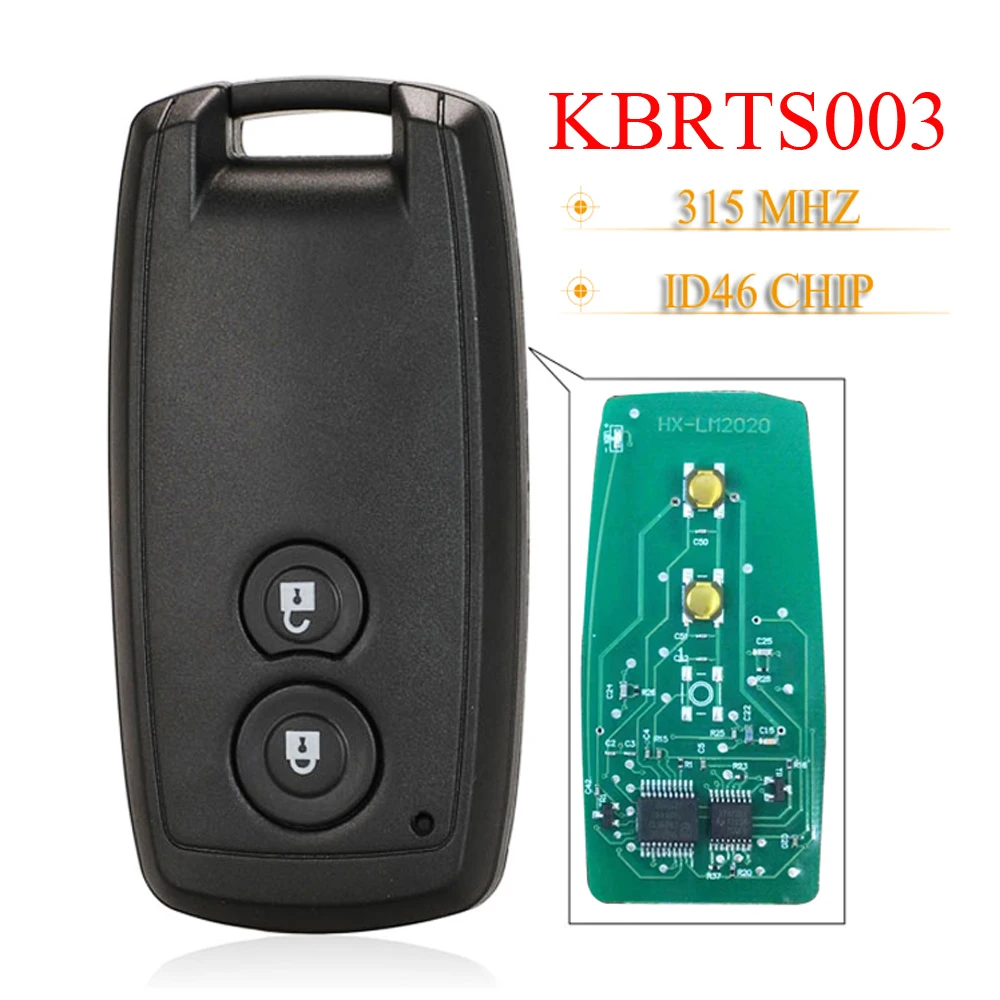 

jingyuqin Keyless Go 2Buttons Smart Remote Car Key Fob 315Mhz ID46 Chip For Suzuki Swift SX4 Grand Vitara FCCID: KBRTS003