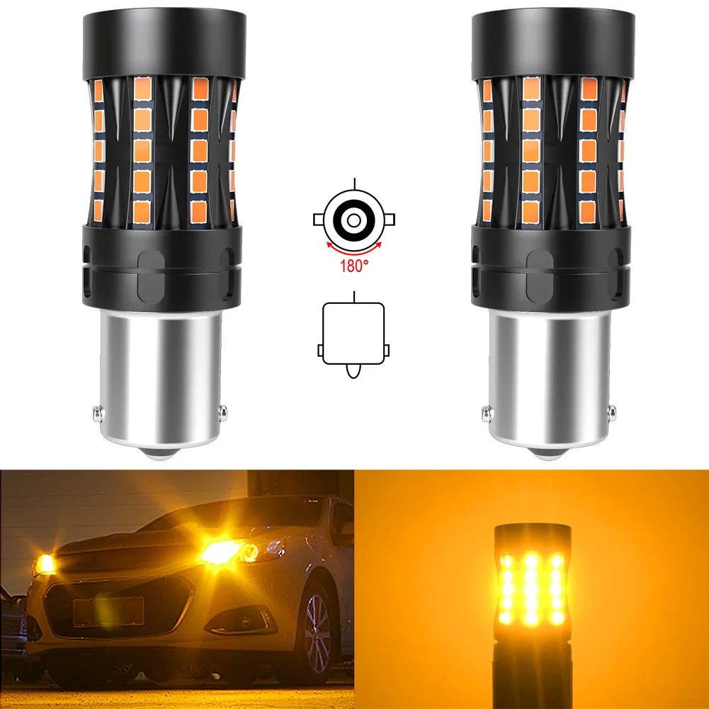 

2 Шт. T20 7440 WY21W W21W Светодиодный Canbus Без Ошибок Оранжевый Указатель Поворота BAU15S BA15S 1156 PY21W P21W Универсаль...
