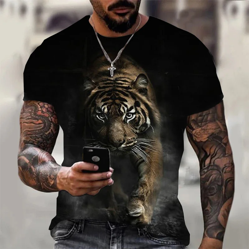 

2022 New Summer Tiger 3D T Shirts Casual Boy girl Kids Fashion Short Sleeve Men Women Children Printed T-shirt Cool tops