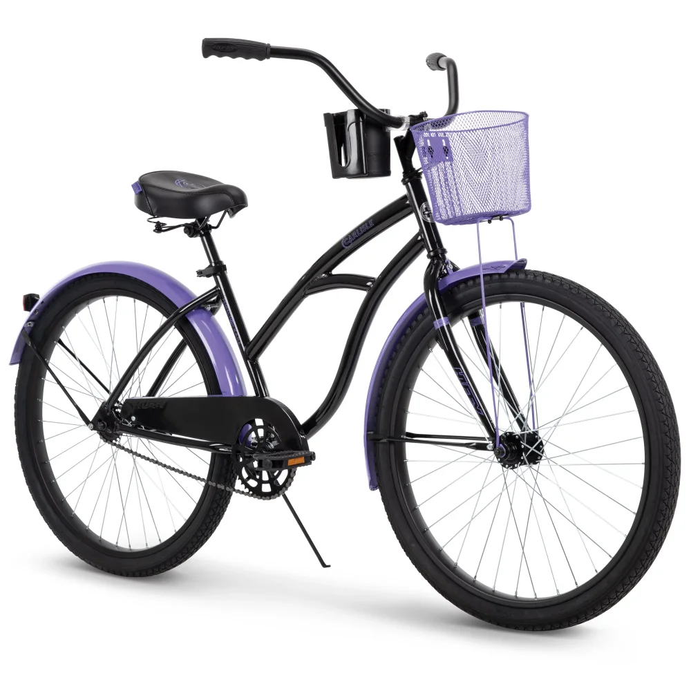 For Women, Black And Purple,single-speed Bike For Leisurely Riding