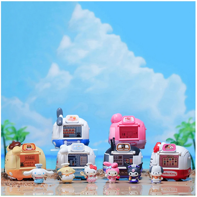 

Random 1Pcs Sanrios Dining Car Series with Cartoon Mini Doll Toy Cinnamoroll MyMelody Kuromi Kawaii Toys Ornaments Gift