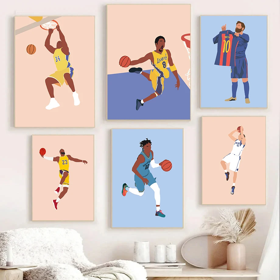 Современный знаменитый баскетболист минималистичный мультяшный иллюстрация