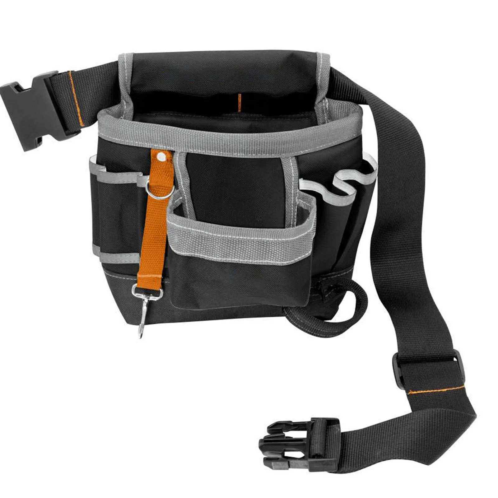 

8-Pocket Hardware Organizer Pouch Universal-fit Steel Clip and Tunnel for Carpenters and Builders