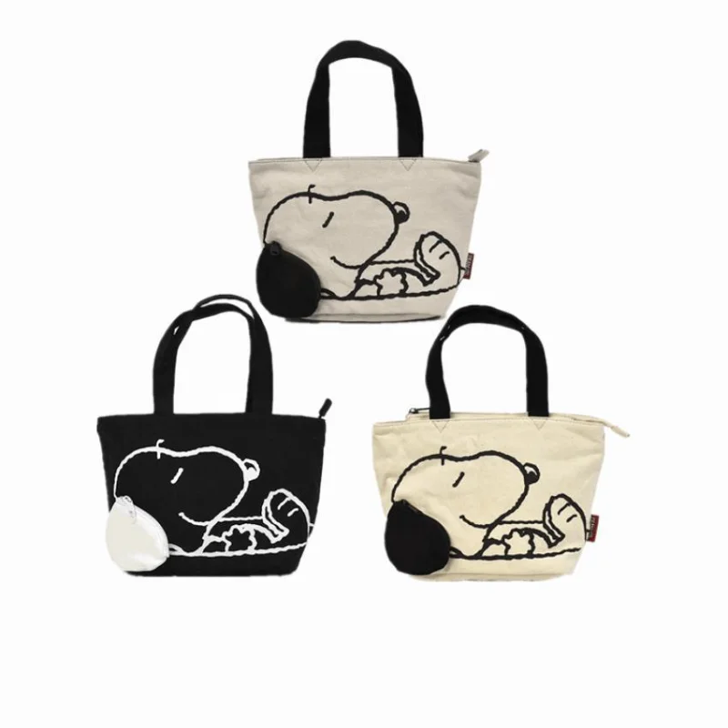 

Kawaii Snoopy Anime Cartoon series Cute Pattern One shoulder Canvas Handbag Coin purse Storage bag Girl Birthday Holiday Gift