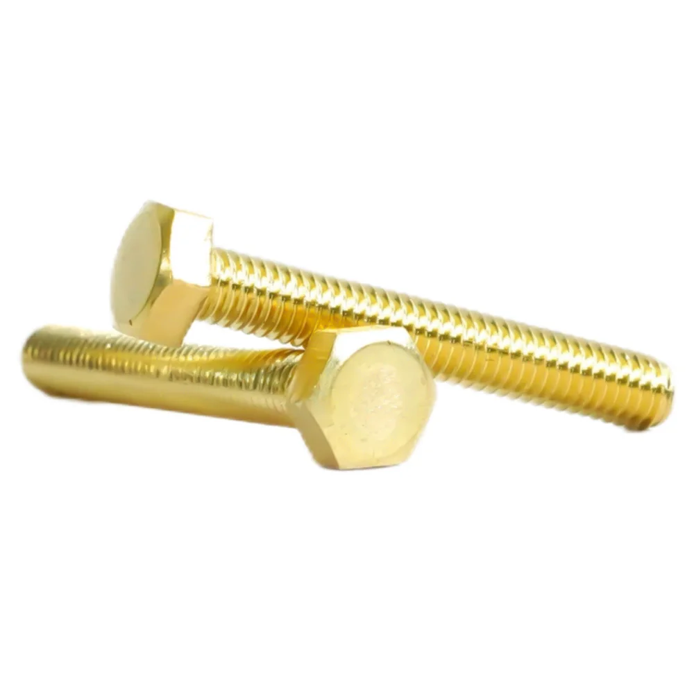 Болт шестигранный латунный с плоской головкой для мебели и бытовой техники