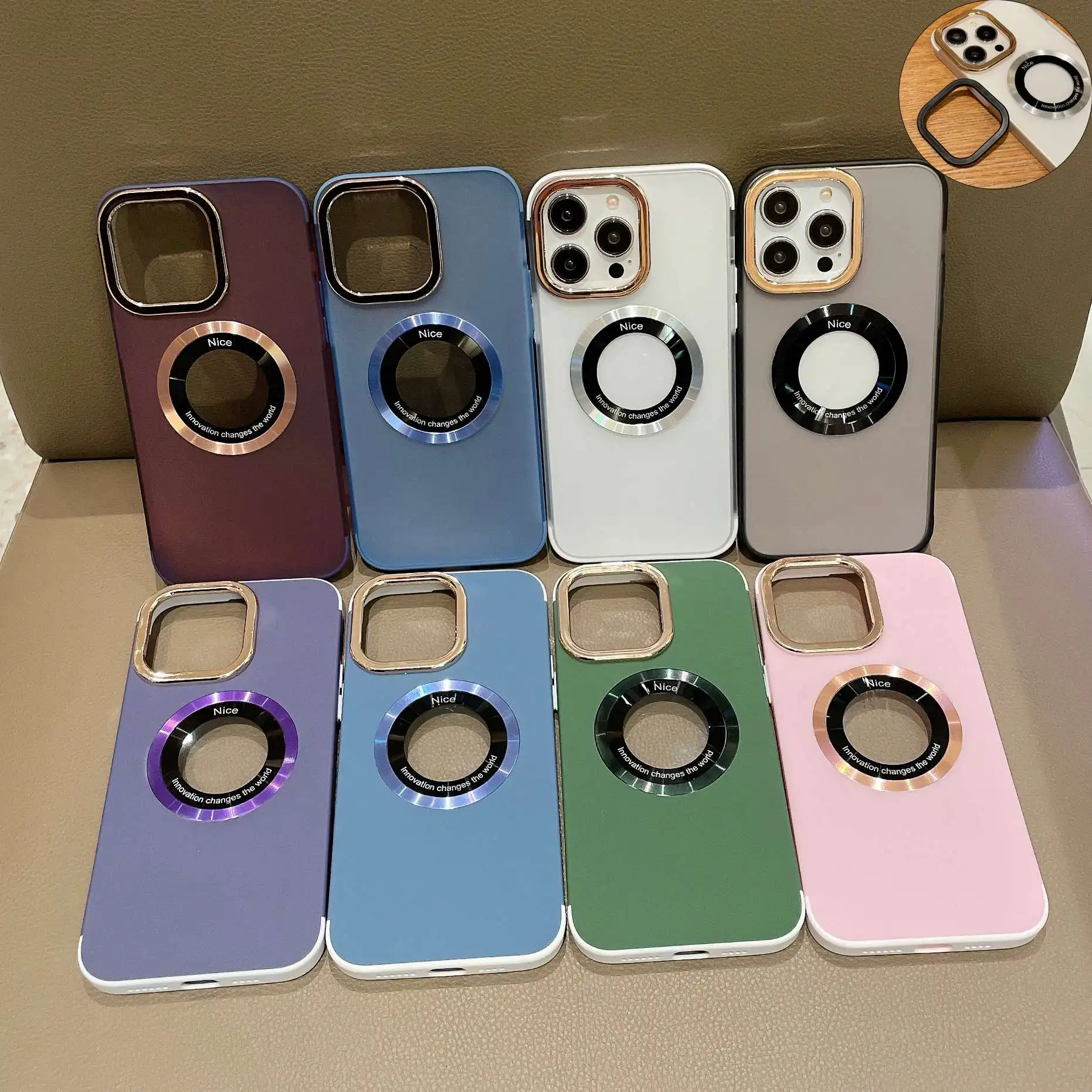 

2023 Magnetic Frosted Back Phone Case for iphone 14 pro 13 12 pro max Electroplated camera Protection Magsafe CD Phone Cover
