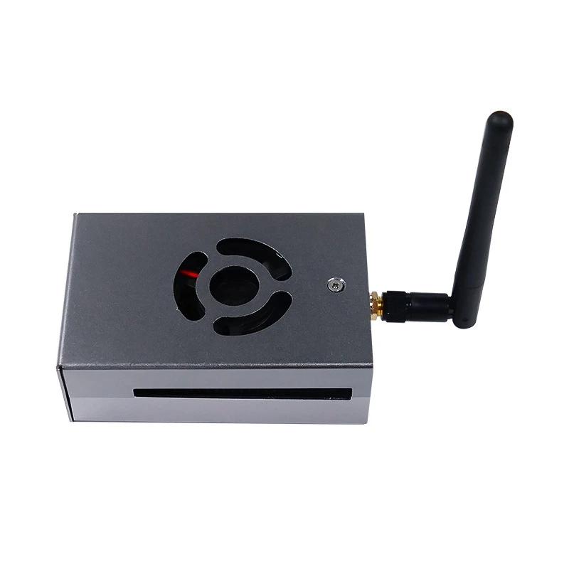 

For Rising Sun X3 Pie Development Board Aluminum Alloy Shell With Cooling Fan Dust-Proof Antenna