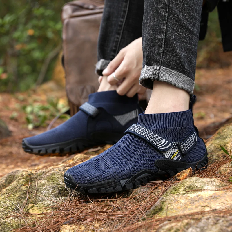 JIEMIAO Men Hiking Shoes Non-Slip Breathable Light Camping Shoes Beach Wading Shoes Training Sneakers Outdoor Trekking Shoes