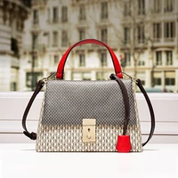 chch hchc new womens handbag with one shoulder messenger trapezoidal flap design metal zipper lock and leather bucket bag