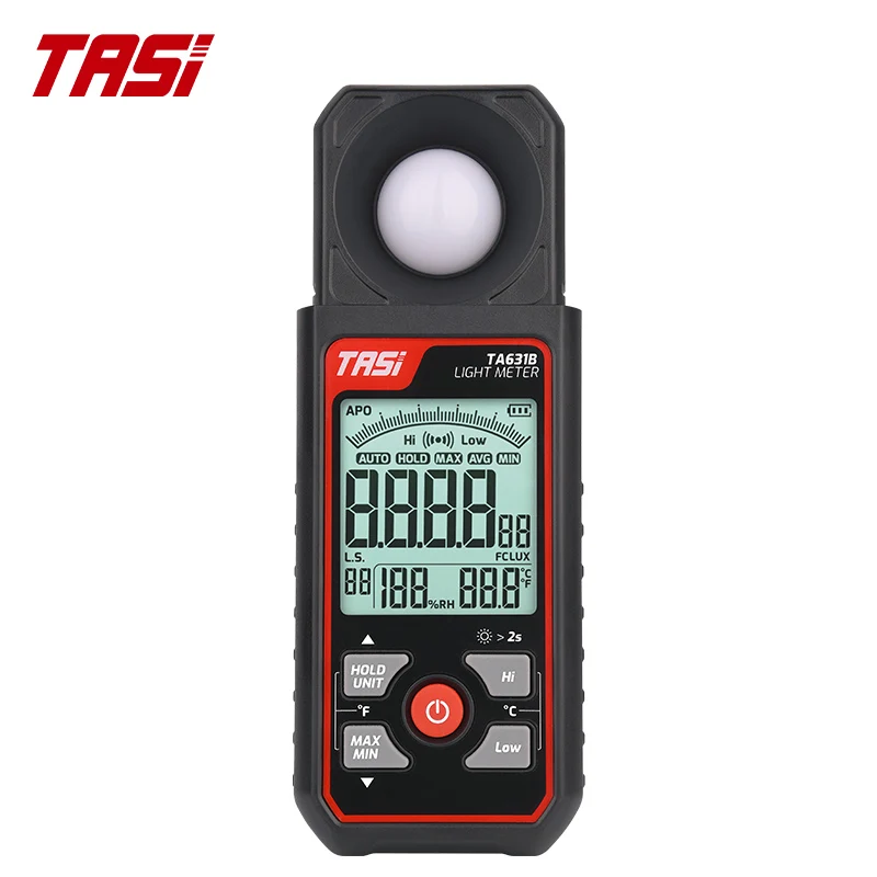 

TASI TA631A/B Didital Light Meter Photography Luxmeter 300000LUX Illuminometer Lux/FC Measure Photometer Enviromental Tester