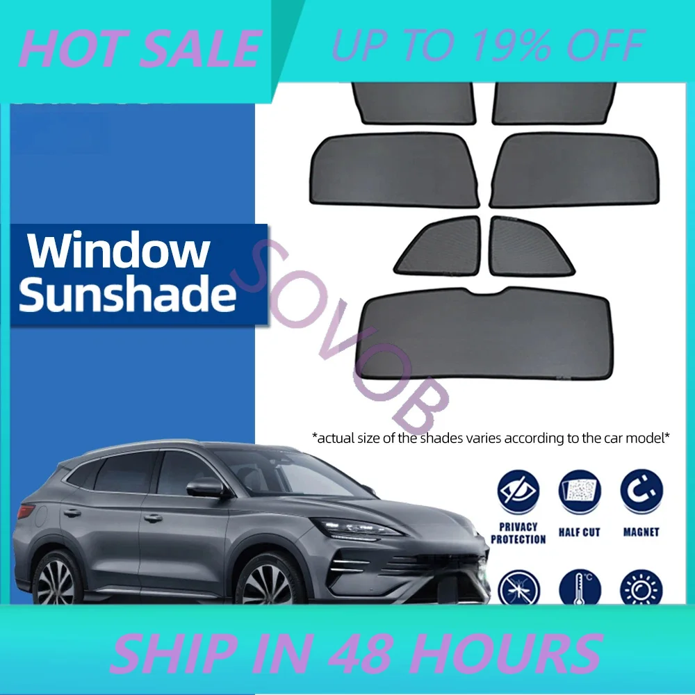 Фото Солнцезащитный козырек для BYD U SUV 6 2020-2024, защита от ультрафиолета, автомобильные аксессуары для салона, магнитный крепеж для Seal Sealion. №1