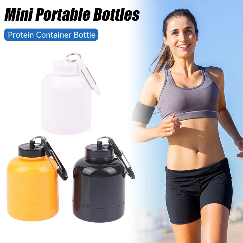

Outdoor Sport 150ML Mini Portable Protein Container Pill Box Keychain Carabiner Medicine Case Container Bottle Holder Pill Case