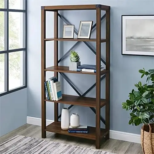 

Городская промышленная металлическая 4-уровневая книжная полка, 64 дюйма, серая