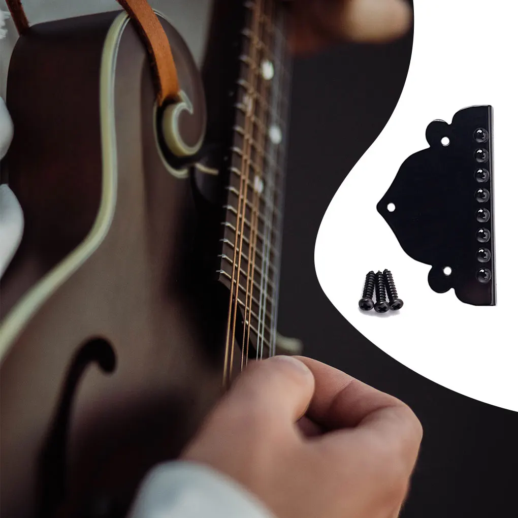 

Mandolin Tailpiece Black Color Replacement Part Strings Component