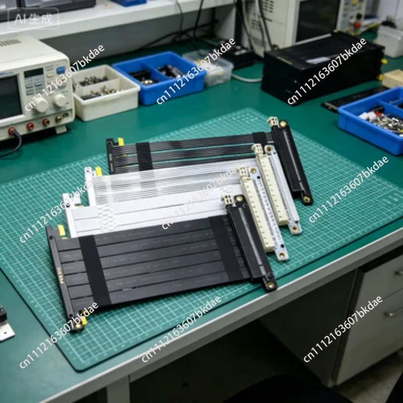Фото Высокоскоростной удлинительный кабель для видеокарты 16x PCIe 3.0/4.0 (белый/черный) для повышения производительности ПК №1